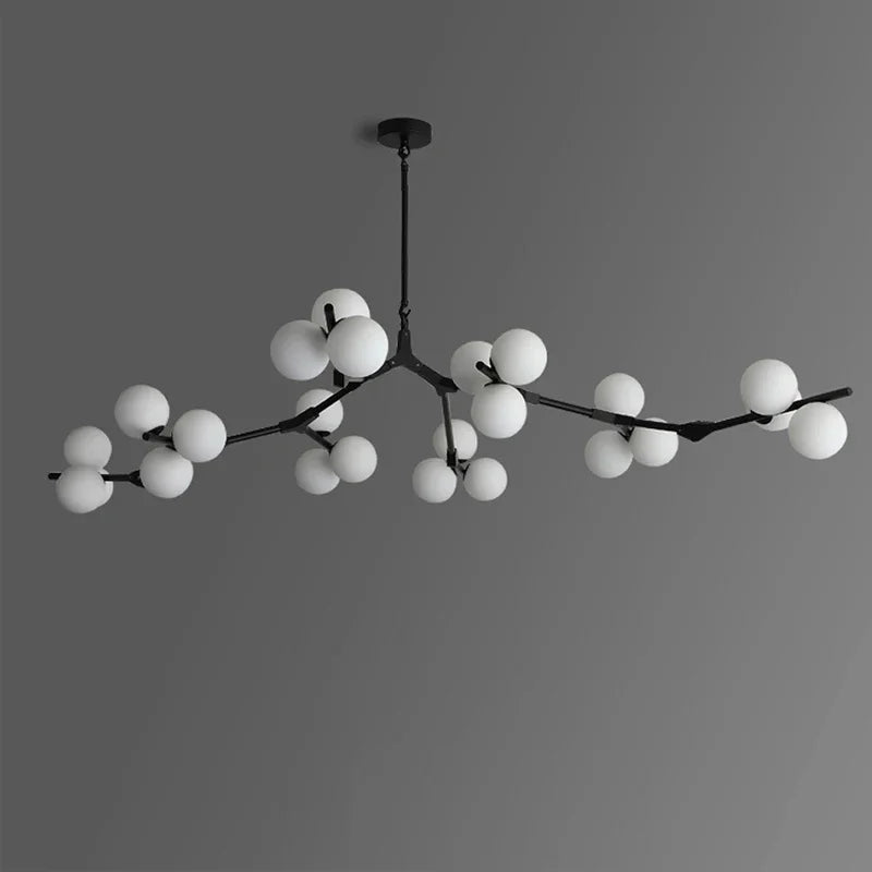 Modern Black Gold LED Chandelier 12/18/24 Glass Balls Ceiling Chandeliers Living Room Kitchen Bedroom Living Room Decoration
