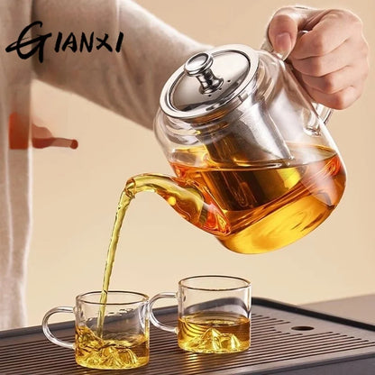 GIANXI Tea Teapot Household Large Capacity Glass Tea Maker Tea Separation Thickened High Temperature Tea Set Single Pot