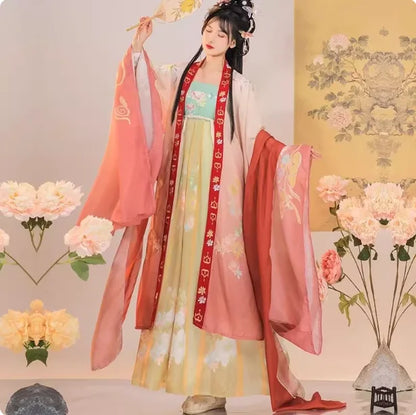 Vintage Party Fairy Dress Print Ethnic Style Stage Hanfu Dress Cosplay Costumes Traditional Chinese Clothing for Women Clothes