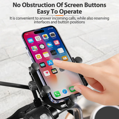 New Motorcycle Phone Holder Universal Alloy Shock-Absorbing Motos Bike Handlebar Navigation Bracket 360° Rotary Adjustable Stand