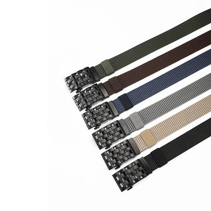 Men's Fabric Belt Nylon Canvas Automatic Belt Man Designer Belts Men Working Waistband Casual Men's Trousers Waist Belt ZX006