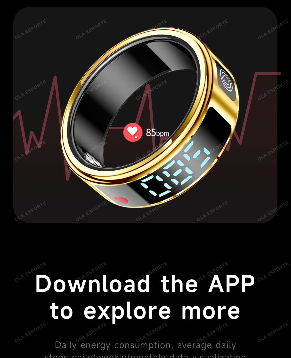 Display Screen Smart Ring Bluetooth Connection Heart Rate Sleep Monitoring Multi-function Ring Multiple Sports Modes Waterproof
