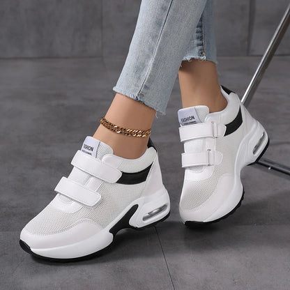 Fashion Women's Platform Shoes Invisible Height-increasing Casual Shoes Ladies Breathable Air-cushion Walking Traveling Shoes