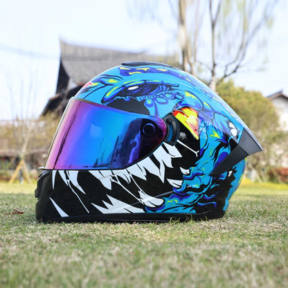 Motorcycle helmet, men's and women's dual lens full helmet, four season couple street bike safety helmet