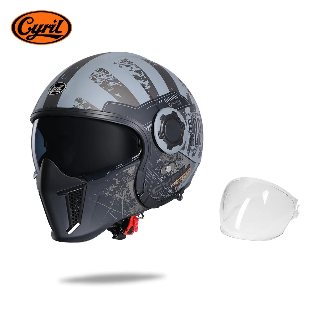 Full Face Open Face Motorcycle Helmet Double Lens Folding Modular Helmet Man Woman Retro Moto Integral Helmet