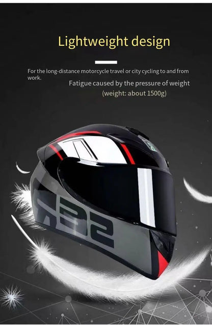 New Bluetooth motorcycle helmet for men and women, full coverage, anti-fog, full face motorcycle helmet