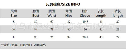 2025 Summer European and American Street Spice Girl Style Zipper Cardigan Slim Casual Sports Short-sleeved T-shirt Top Set