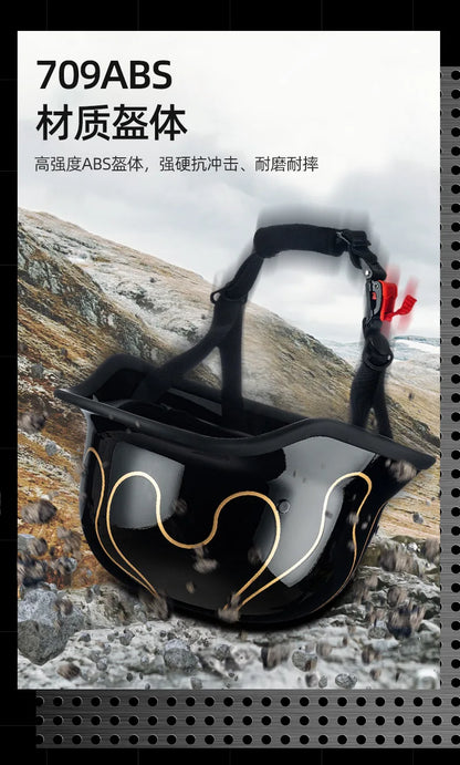 German Soldier Helmet Motorcycle for Harley Retro Half Helmet Motorcycle Helmet Summer 3C Certification Scoop Helmet Cruise Car