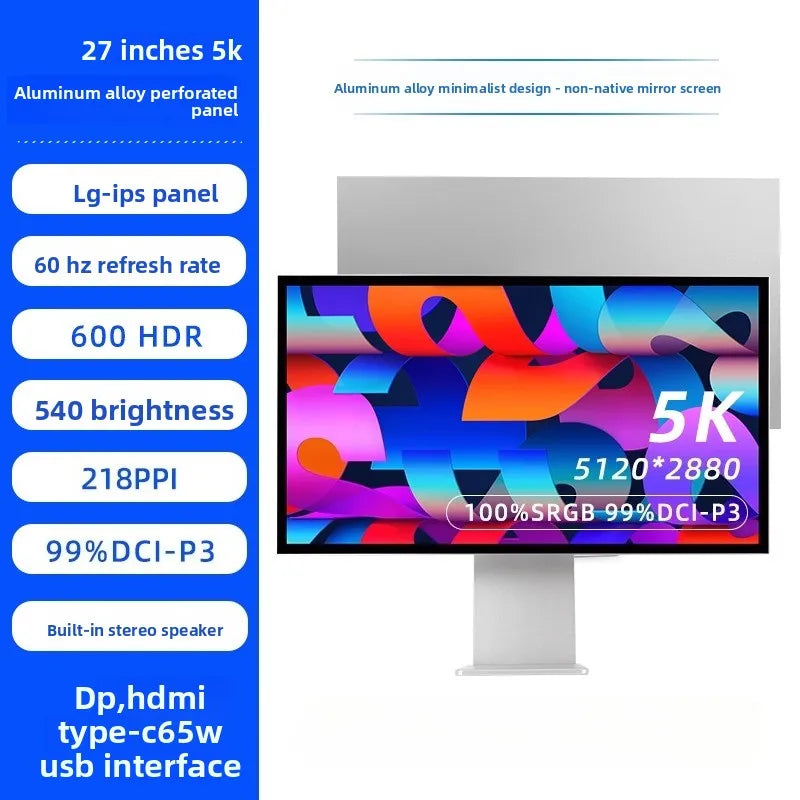 6K/4K monitor 32 ,27inch bezel MAC high definition external gaming computer LG mirror screen design photography vertical screen
