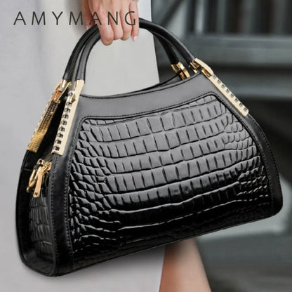 Alligator Patent Leather Shoulder Crossbody Hand Bags for Women Brand Luxury Handbags Women Bags Designer Hobos Two Layers Sac