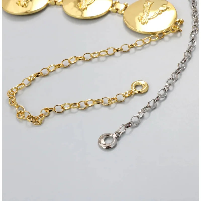 2025 New round gold color silver color alphabet belt luxury dress long waist chain  designer belt women's fashion accessories