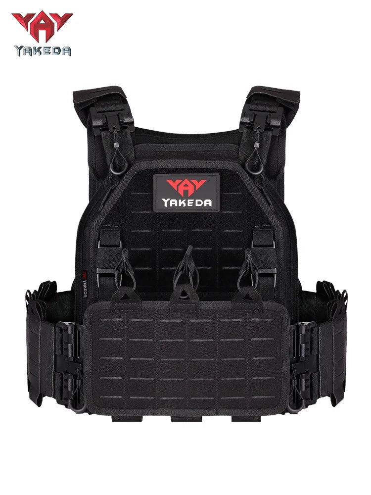 YAKEDA Tactical Plate Carrier Vest,Military Molle Assault Vest with Quick Release Buckles,Adjustable Padded Straps,1000D Nylon