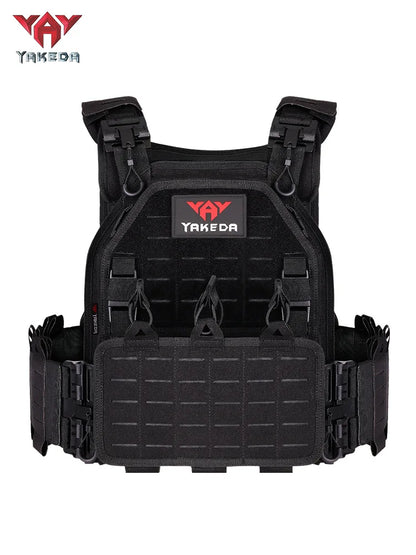 YAKEDA Tactical Plate Carrier Vest,Military Molle Assault Vest with Quick Release Buckles,Adjustable Padded Straps,1000D Nylon