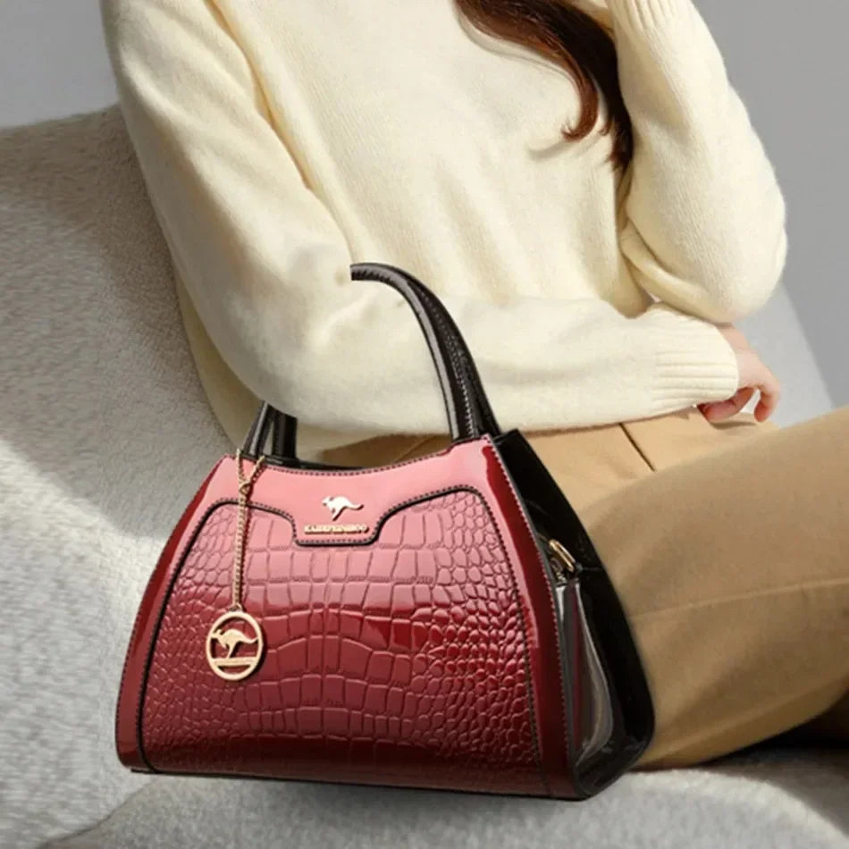 Luxury Handbag Fashion Print Large Capacity Soft Leather Women Shoulder Crossbody Bag Leisure Designer Ladies Purses and Handbag