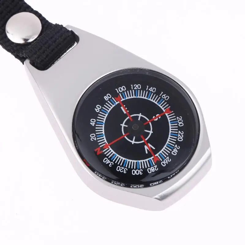 Outdoor Camping and Hiking Accessory: Durable Metal Compass Keychain Carabiner.
