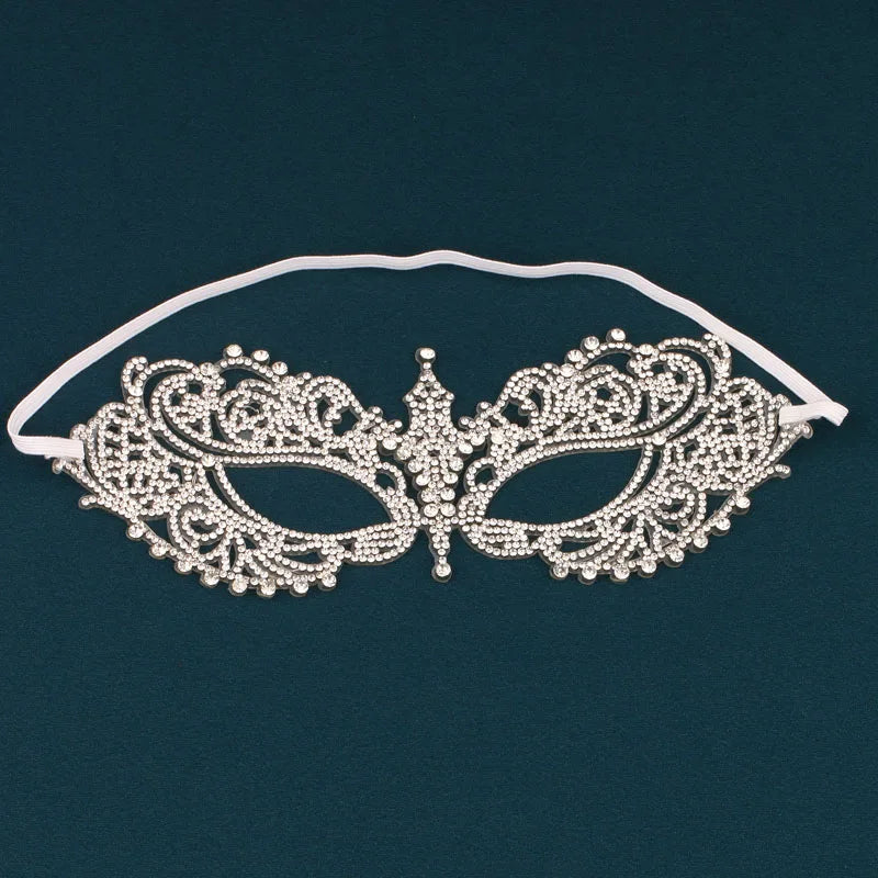 Wedding Dance Mask Headdress Bride Party Rhinestone Tassel Wedding Card Personality Mask Stage Accessories