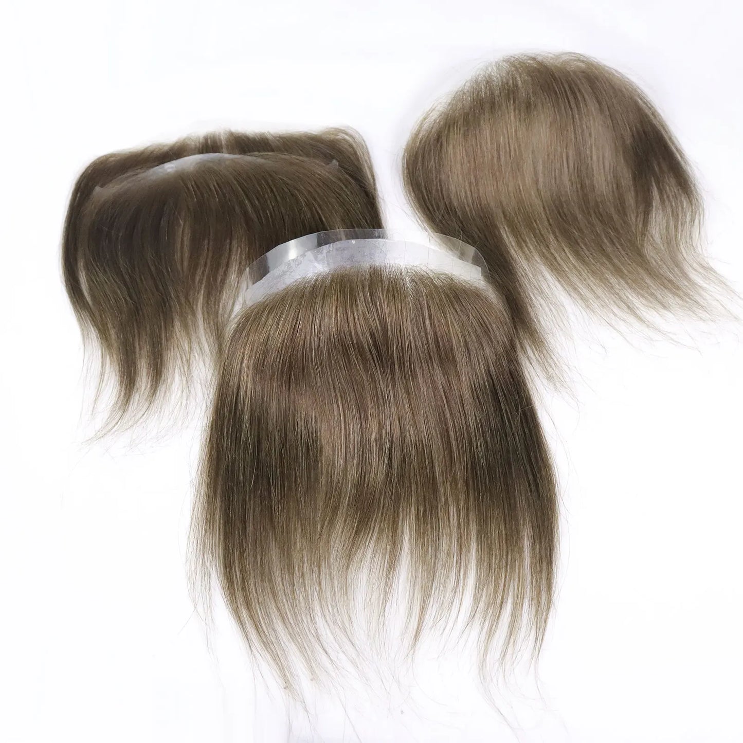 Men Toupee For Forehead 0.06mm Ultra Thin Skin #4 Brown Front Hairline Patch For Male Human Hair Wig Capillary Prosthesis Peruk
