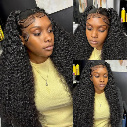 40 42 Inch Curly Wigs Deep Wave 13x4 13x6 Hd Lace Frontal Wigs Human Hair Water Wave 360 Lace Front Wig Remy Brazilian For Women