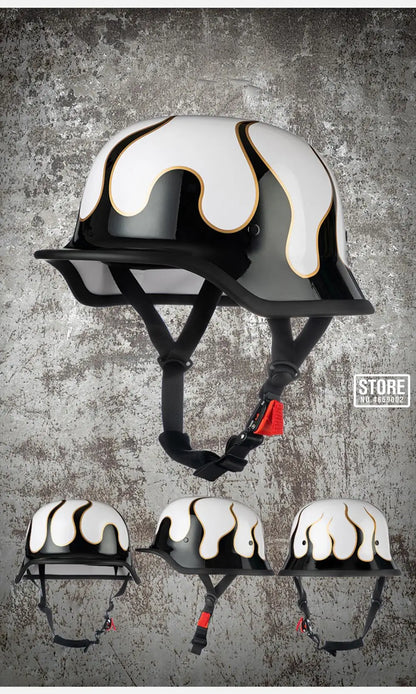 DOT Approved Motorcycle Helmet ABS Material Retro Moto Helmet Capacete De Moto Half Helmet Equipment German Tactical Vintage