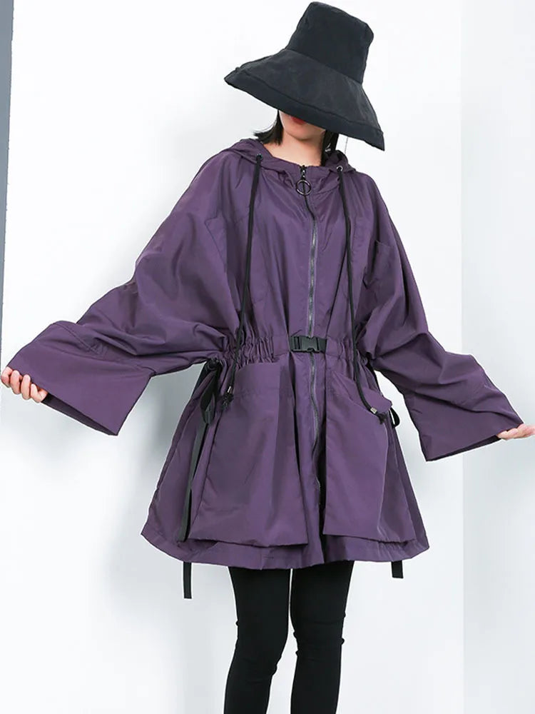 Amax luluE 2025 Fashion Korean Fall Ladies Loose Streetwear Womens Long Hooded Trench Coat Oversized Windbreaker Casual Clothes