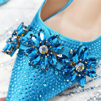 New Arrival African Women Shoes Decorated with Rhinestone Shoes for Women 2025 Designer Luxury Plus Size 43 Wedding Shoes Bride