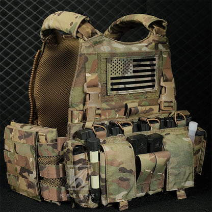 KRYDEX SCARAB Plate Carrier Tactical Heavy Duty Modular MOLLE Vest With 556 Magazine Pouch Placard For Outdoor Hunting