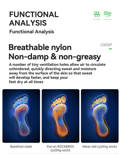 ROCKBROS Cycling Socks Breathable nylon Non-damp Socks Skin-friendly Bike Sport Socks Outdoor Moisture-absorbing Socks