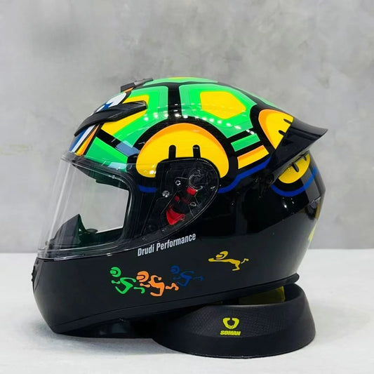 Unisex Design Little Turtle Model Full Face Motorcycle Helmet Reduces Wind Noise and Buffeting for Peaceful Riding All Seasons