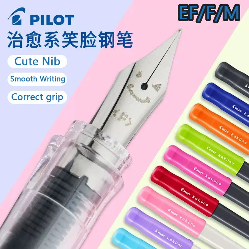 PILOT Kakuno Transparent Demo Student Fountain Pen,FKA-1SR Best for Practice,Calligraphy Available in EF/F/M Nibs Fun&Functional