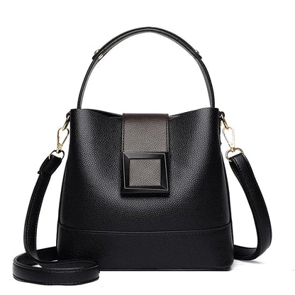 Elegant Solid Color Bucket Bag with Adjustable Shoulder Strap Versatile Crossbody Handbag for Women, Lightweight with Zipper.