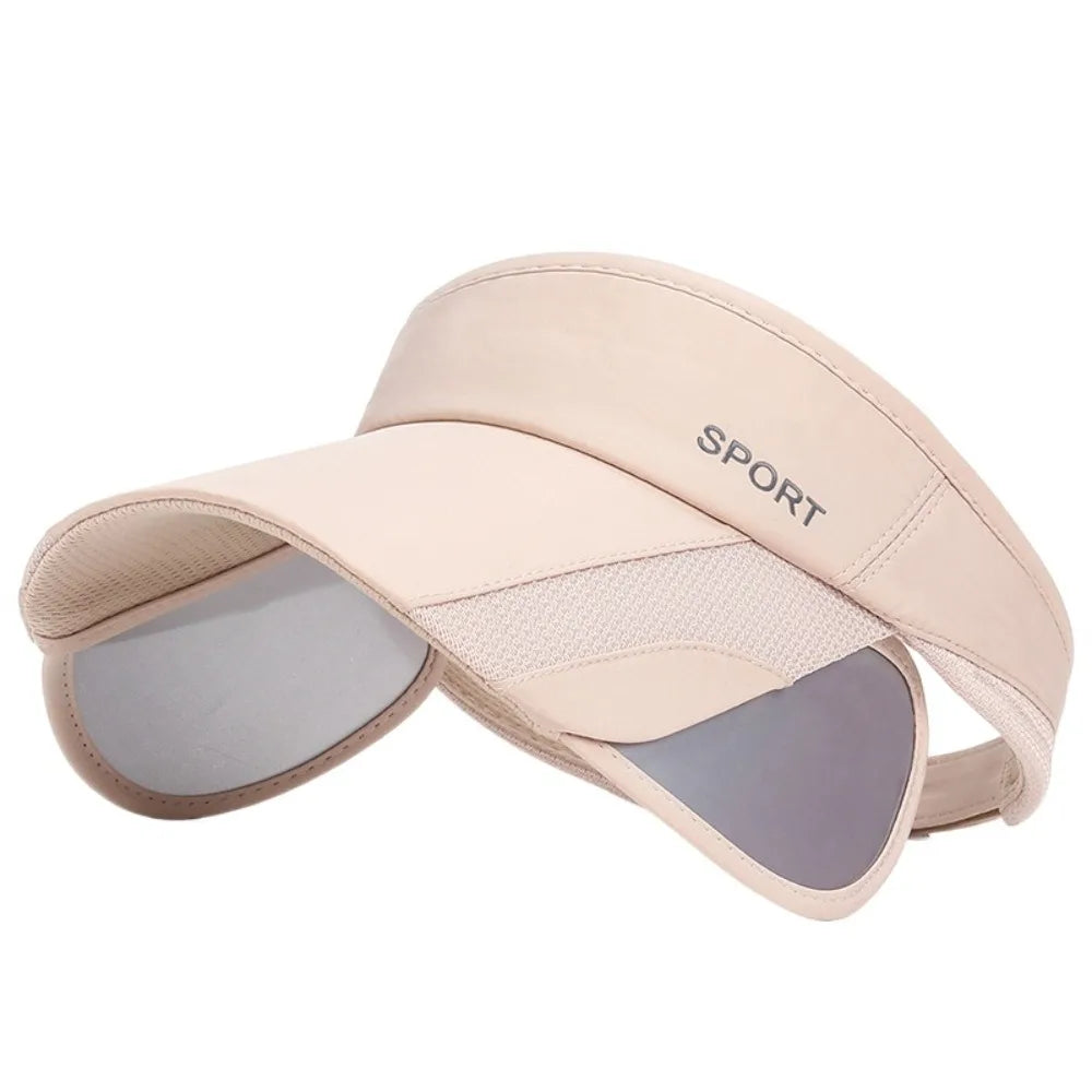 Casual Scalable Sports Sun Hat Wide Brim UV Protection Empty Top Hat Sunscreen Golf Hat Summer Baseball Cap Fitness
