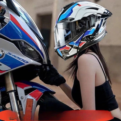 Flip up Motorcycle Helmet Full face Dual lens off-road Racing helmet Men Cascos para moto Motorbike Helmet DOT Approved For BMW