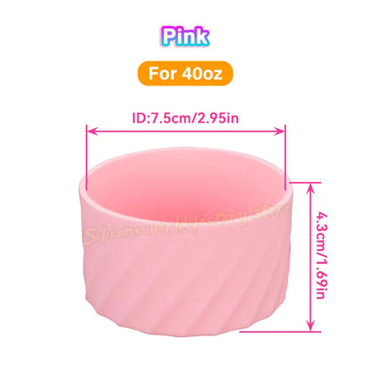 SW 40oz/30oz Silicone Cup Bottom Cover for Stanley Adventure Quencher Tumbler for IceFlow Flip Straw Water Bottle Sleeve 7.5/7CM