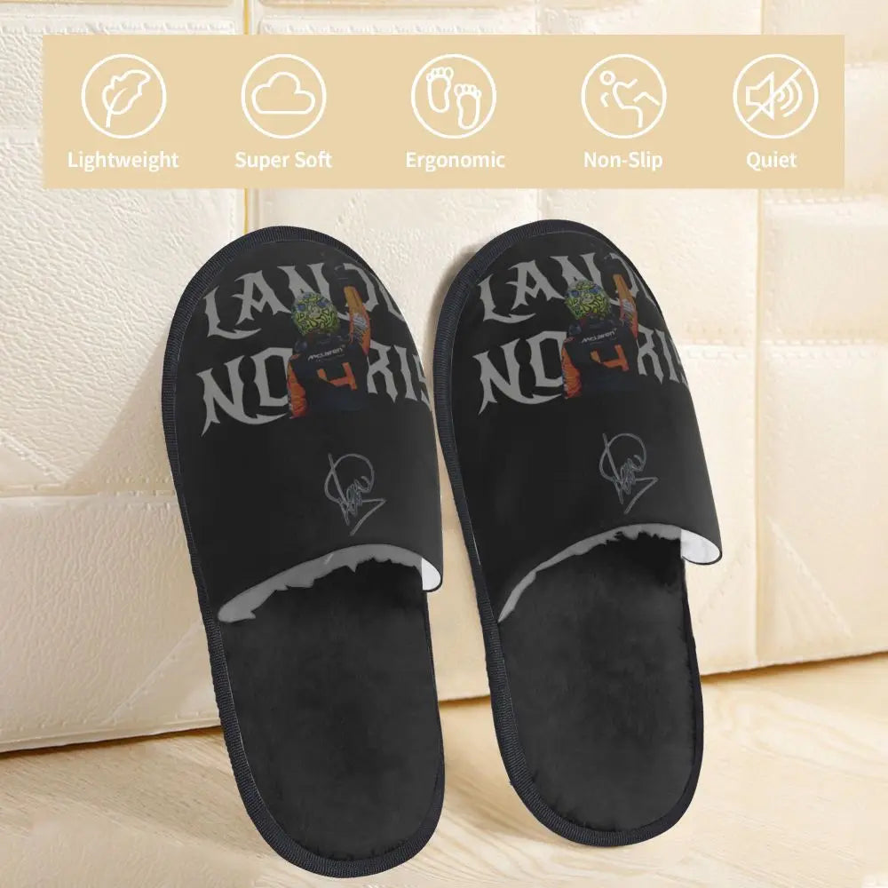 Custom British Lando Norris Racing Driver Guest Slippers for Spa Women House Slipper