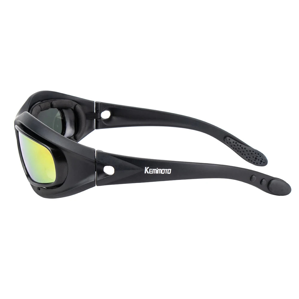 KEMiMOTO Motorcycle Glasses UV400 Polarized Sunglasses For Shooting Eye Protection Windproof Moto Goggles Antifog For Cycling