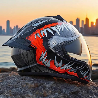 Unisex DOT Full Face Motorcycle Helmet for Downhill Racing Anti-Fog UV Protection Motorbike Riding Casco Capacete De Moto