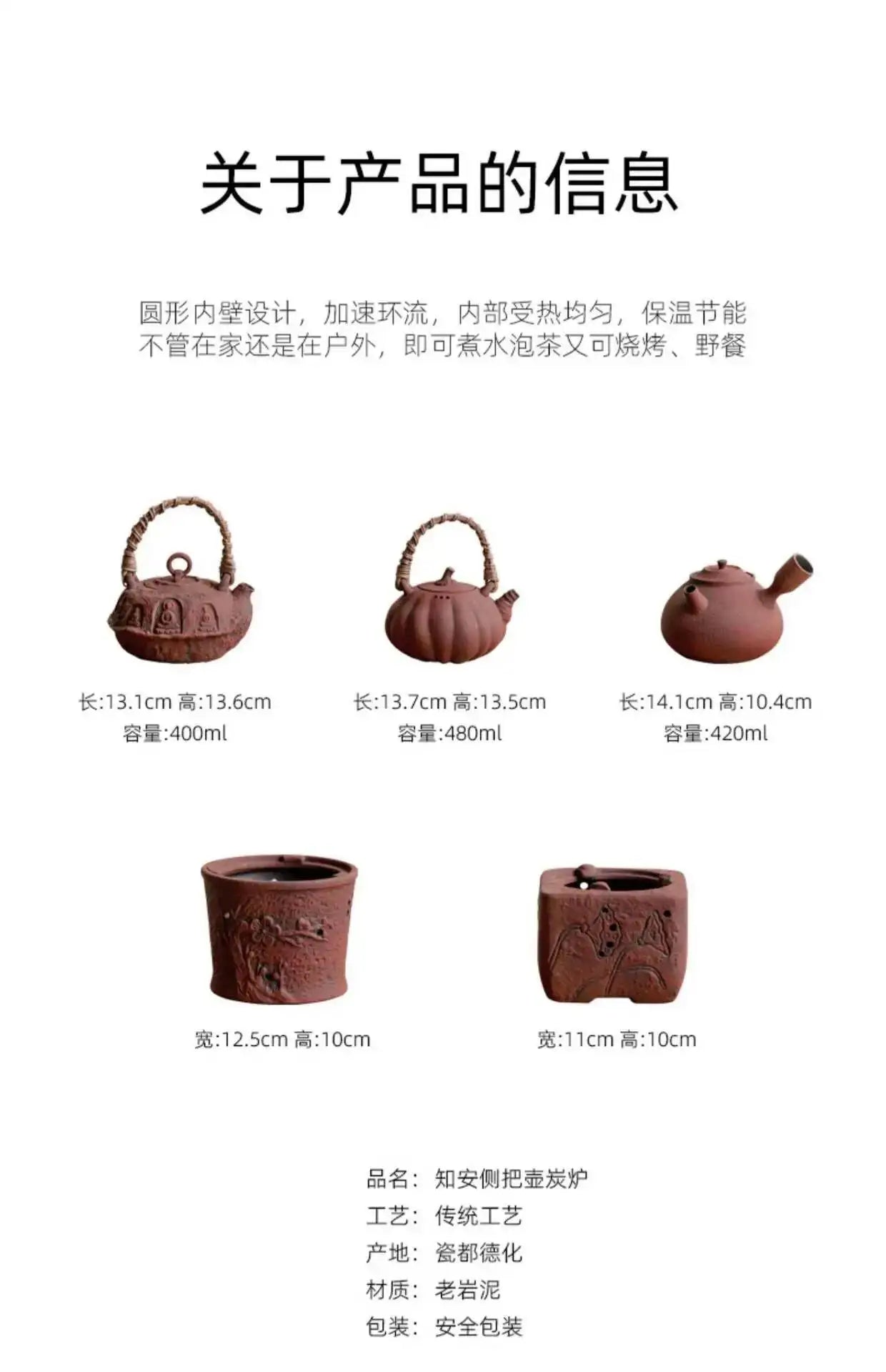 Antique Dunhuang Charcoal Tea Fire Stove Japanese Coarse Pottery Cooking Teapot Water Boiling Pottery Kettle Fire Warmer Wine
