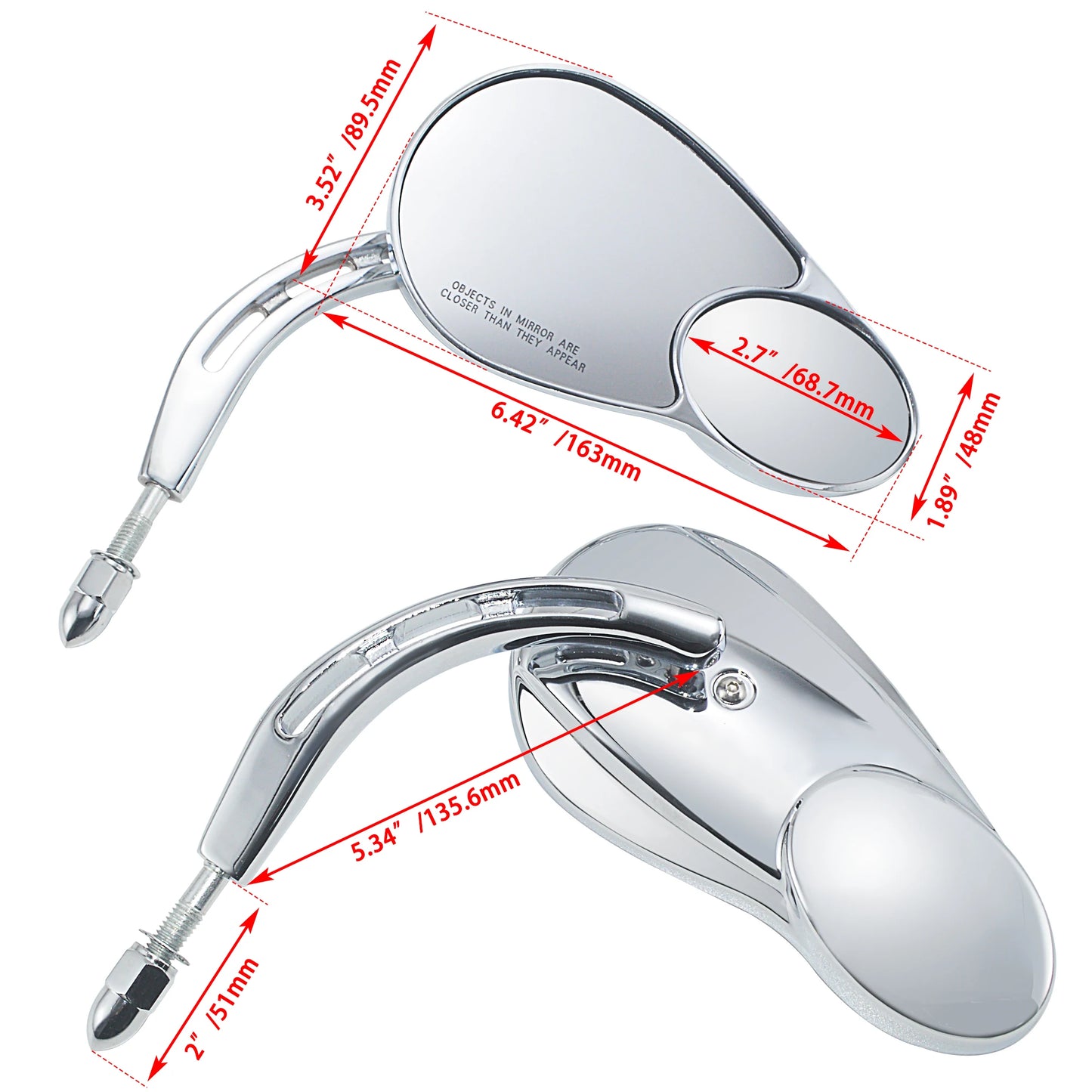 Motorcycles Rear Side Mirrors Rear view For Harley Honda Road King Touring Sportster Fat Boy Softail Bobber Chopper Street Glide