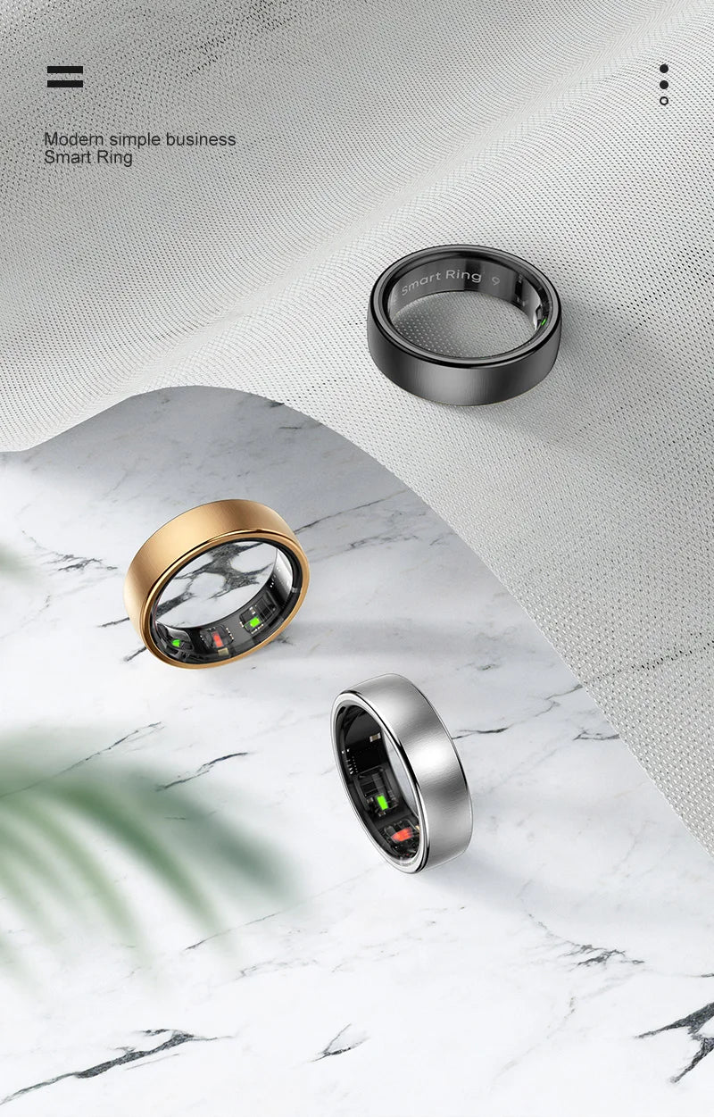 Uhoofit R10 Smart Ring with Charging Case Men Women Health Heart Rate Sleep Monitor IP68 & 5ATM Waterproof Multi-sport Mode