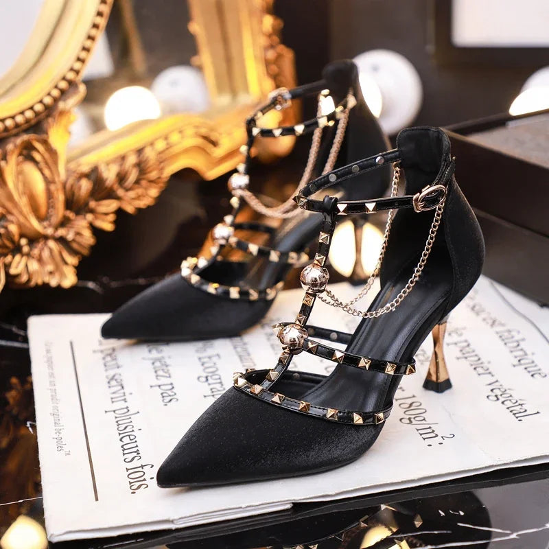 Brand Women Pumps Luxury Crystal Slingback High Heels Summer Bride Shoes Comfortable Triangle Heeled Party Wedding Shoes