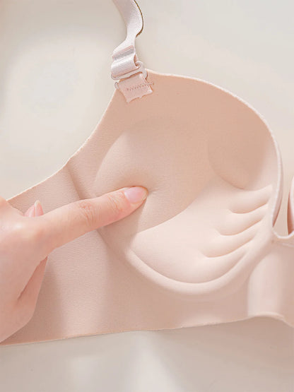 Shantou Seamless Bra Nylon Fabric Comfortable No Steel Ring Strap Underwear Women Gather Small Chest Look Big Sexy Bra