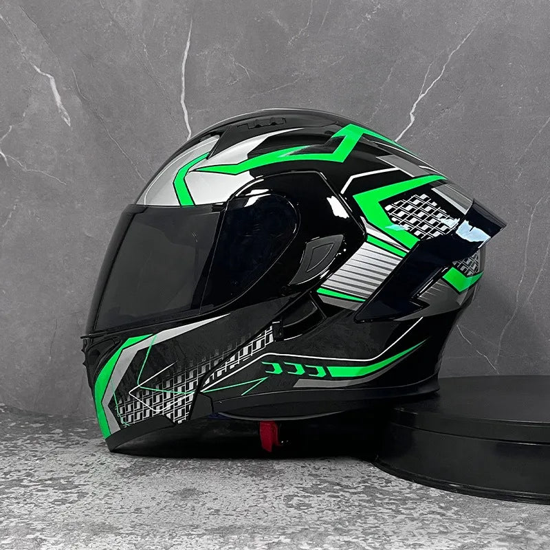 Full Face Motorcycle Helmet for Men and Women - Dual Lens Anti-Fog All Season Riding