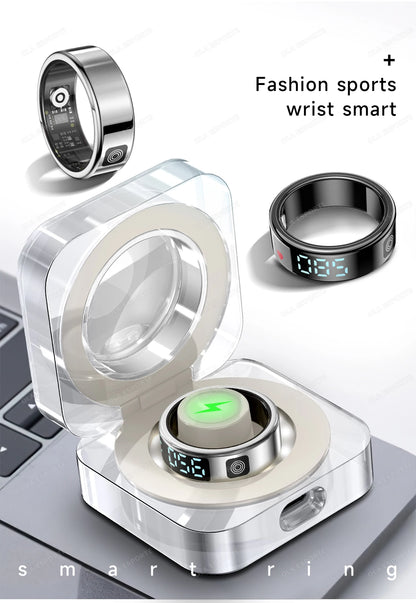 Display Screen Smart Ring Bluetooth Connection Heart Rate Sleep Monitoring Multi-function Ring Multiple Sports Modes Waterproof