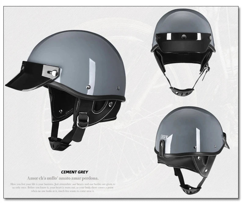 Motorcycle Half Helmet Vintage Motorbike Helmets Men Women Unisex Scooter Four Seasons Helmet Motocross Open Face Helmet S-XL