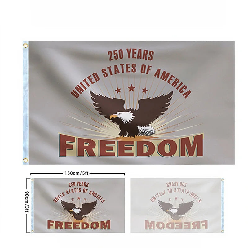 250 Years Commemorative Flag Usa Patriotic Banner Indoor Outdoor Flag Patriotic American 250th Anniversary Flag For Wall90x150CM