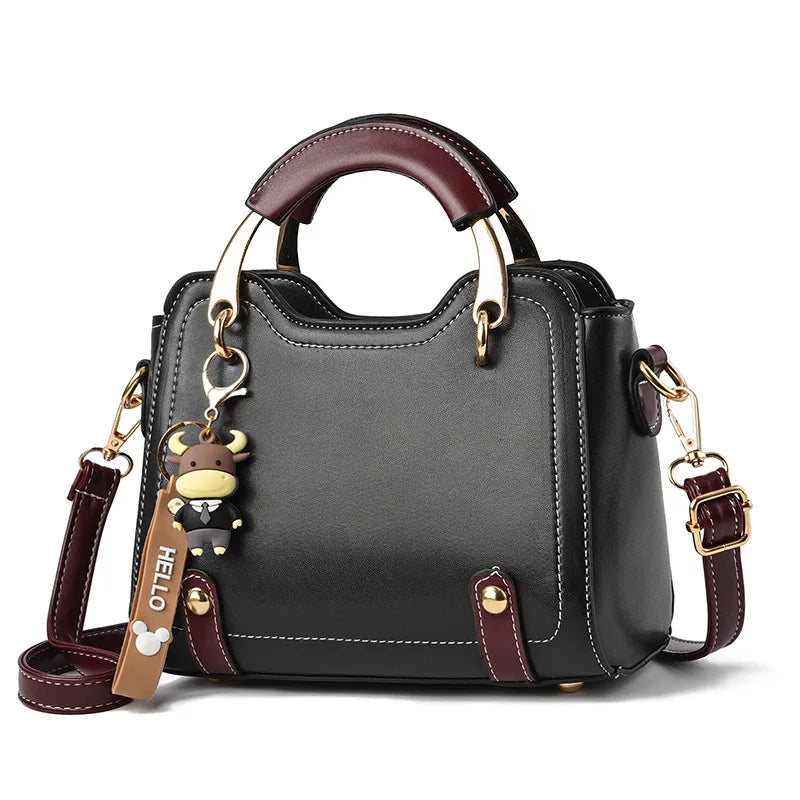 New with Printed Letters Women Square Handbag Messenger Bags with Pendant Office Ladies Bags Female Crossbody Shoulder Bags
