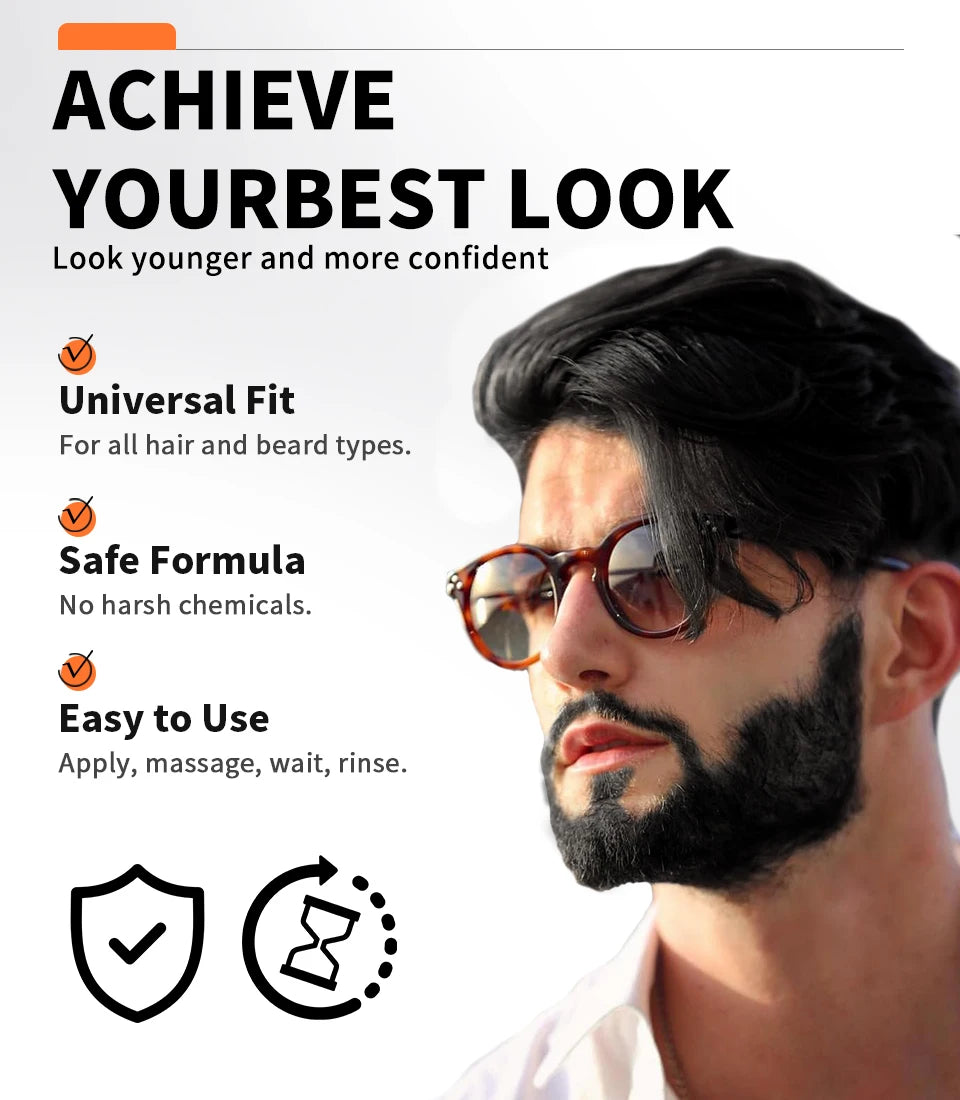 Sevich Hair Dye Shampoo 5 In 1 For Men Black Hair Dye Shampoo Beard Color Dye Cream To Cover Gray White Hair Darkening Shampoo