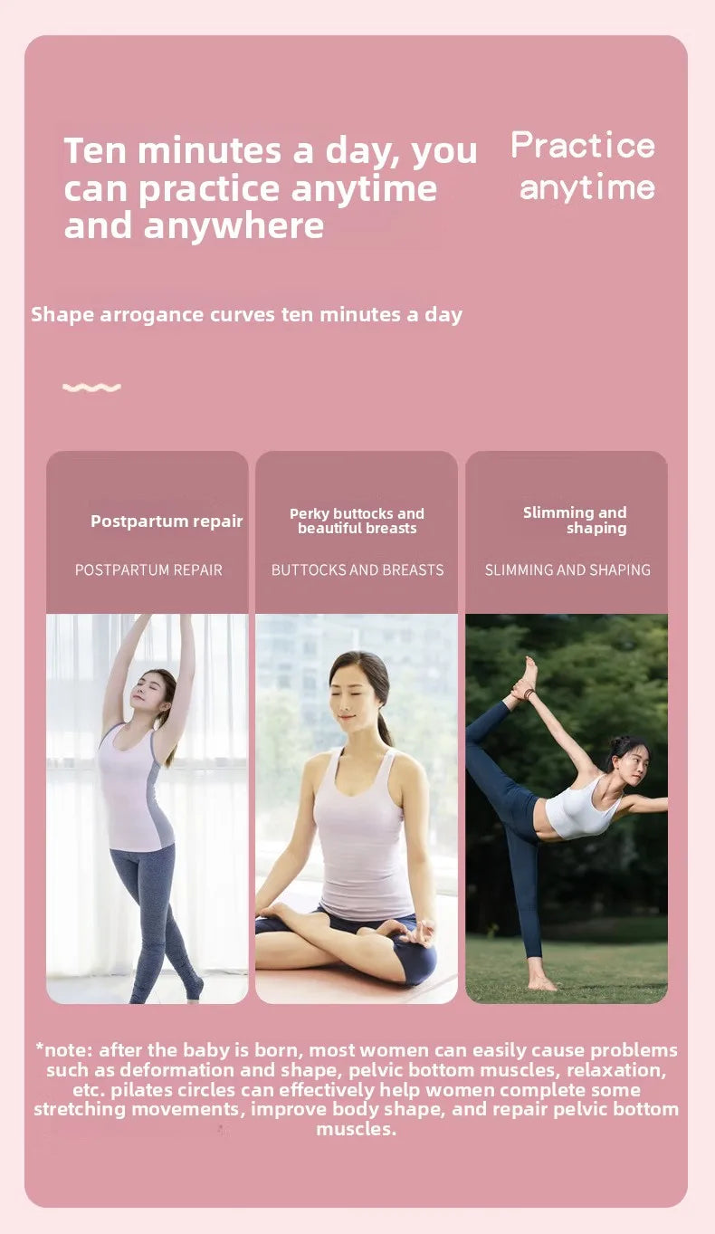 1Pcs 38CM Yoga Pilates Ring with Anti Slip Handle yoga Sports Resistance Circle for Women Home Fitness Muscle Training Equipment