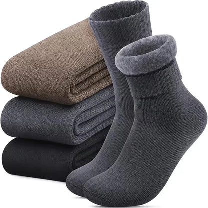 3Pairs Women's Thermal Boot Socks-Thick Warm Soft Cotton Socks for Winter Outdoor Girl Classic Socks Cold Weather Warm Footwear