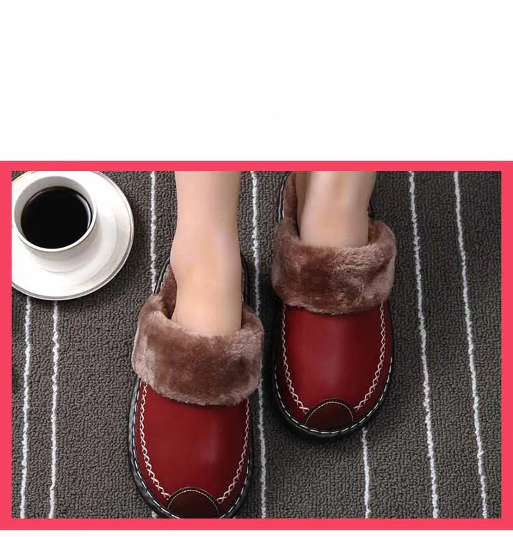 Eyriphy Warm Slippers For Womens Mens Thick Sole Fluffy Fuzzy House Shoes Casual Bedroom Couple Slippers Indoor Cozy Cotton Shoe